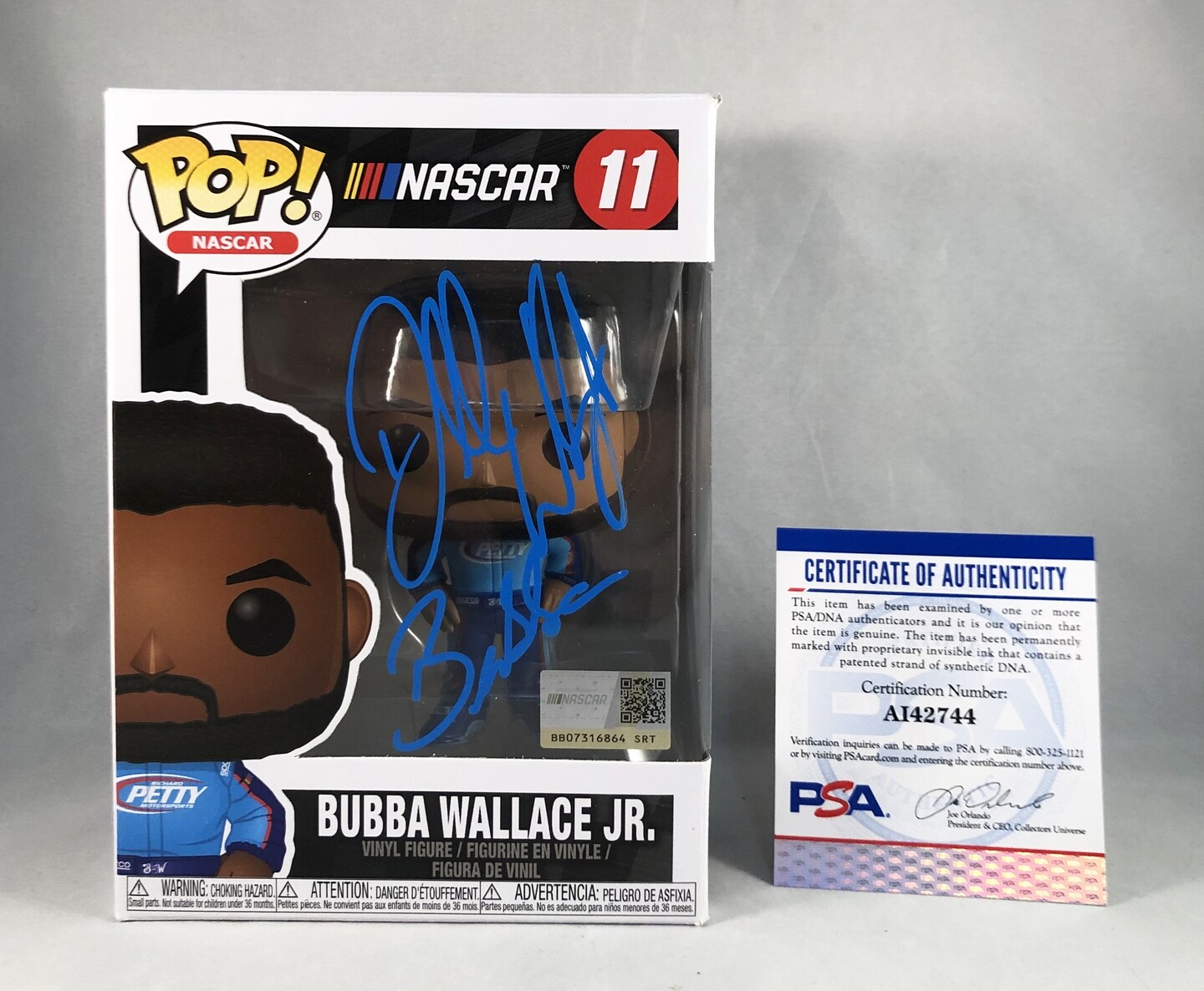 Bubba Wallace Jr Signed Funko Pop Nascar 11 PSA/DNA COA