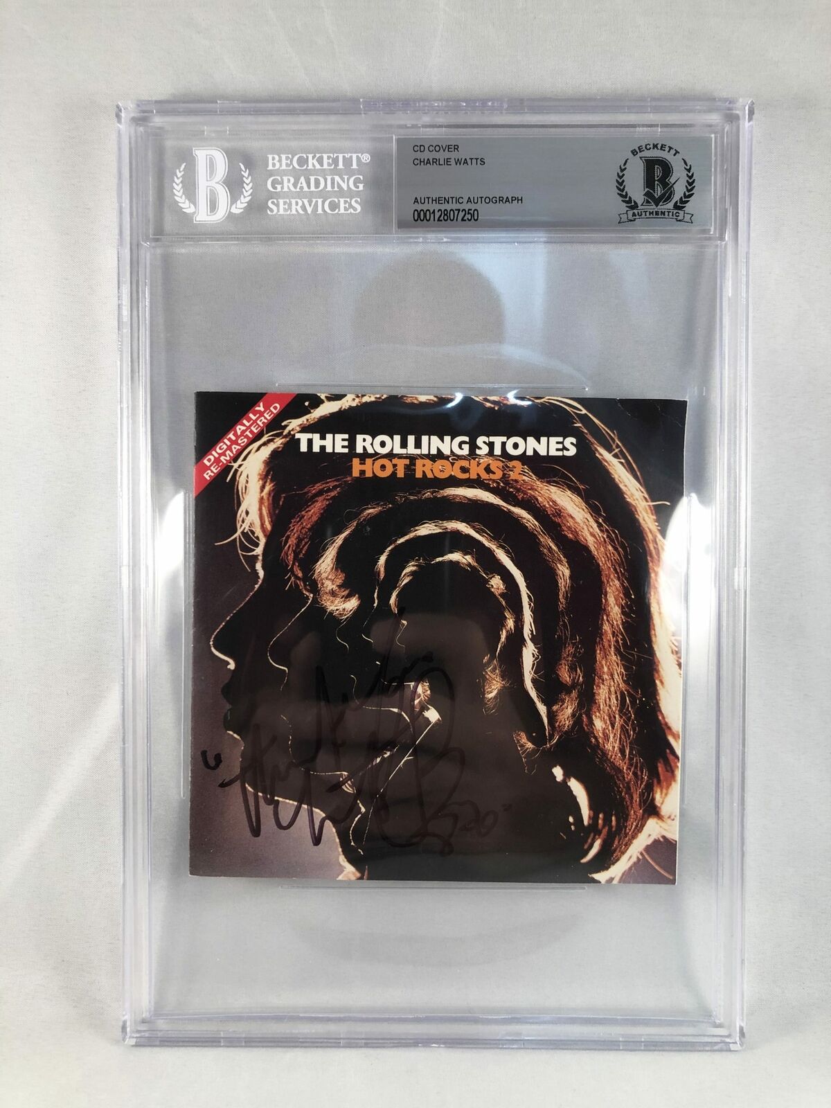 Charlie Watts Signed CD Cover Beckett BAS The Rolling Stones 1 COA