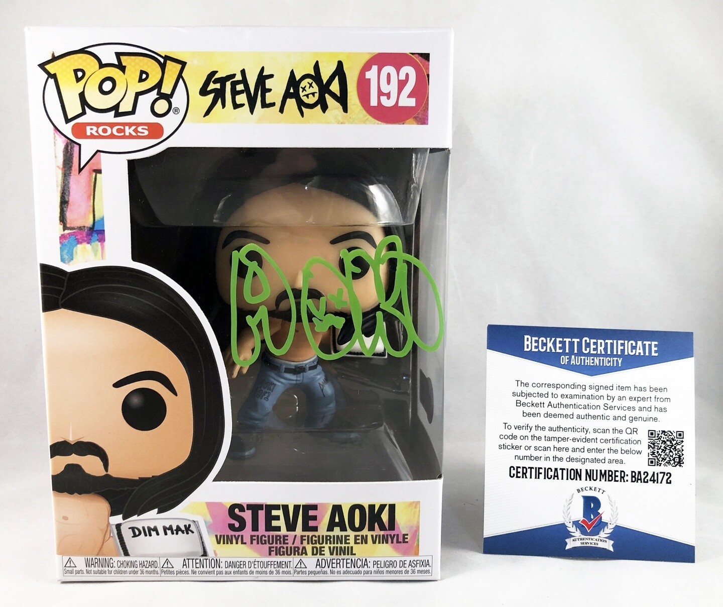 Steve Aoki Signed Funko Pop Beckett BAS COA