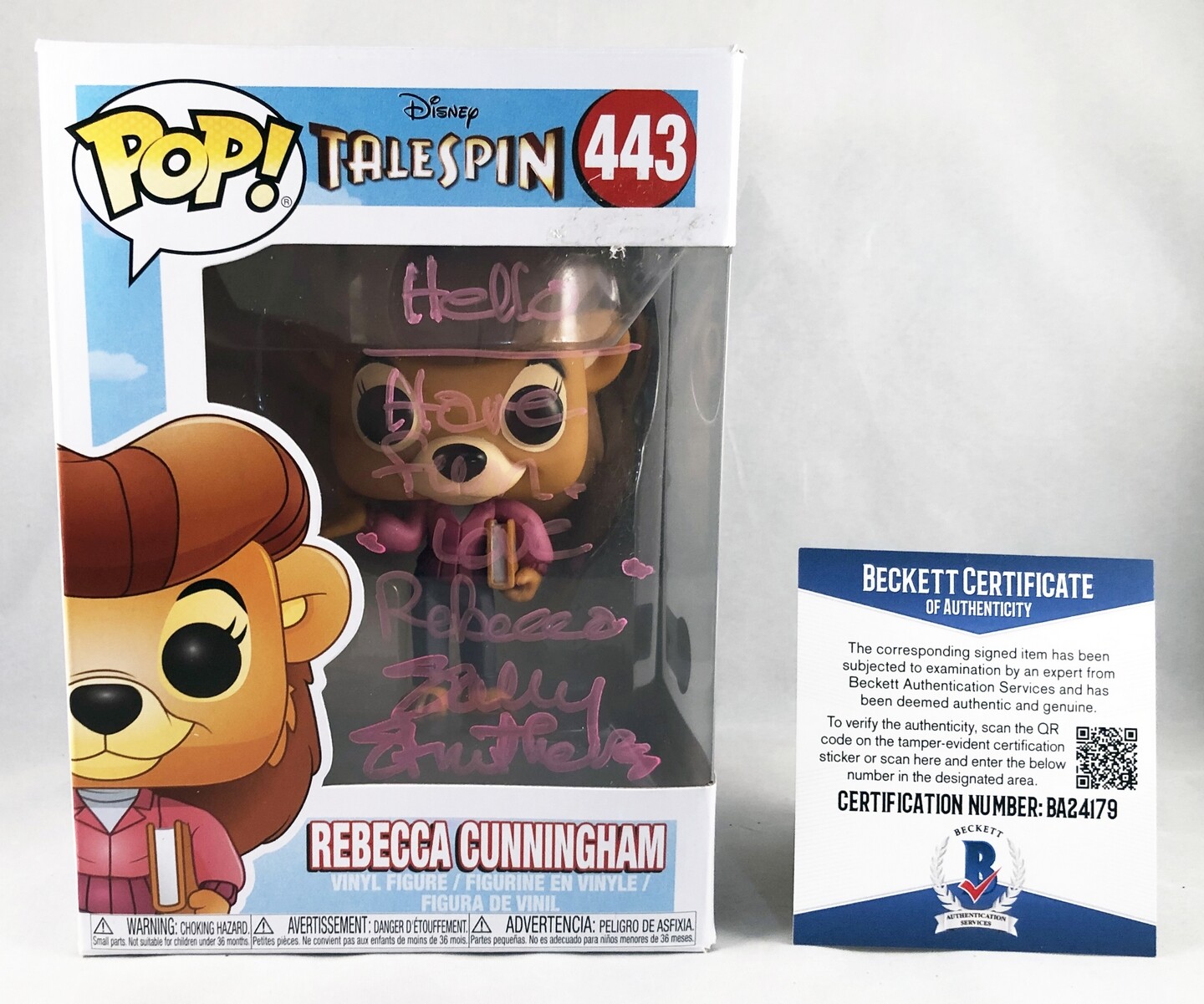 Sally Struthers Signed Funko Pop Talespin Rebecca Cunningham Beckett BAS COA