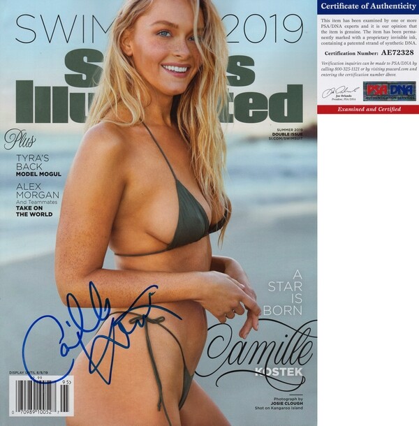 Camille Kostek Signed Magazine 2019 SI Swimsuit Issue PSA/DNA 3 COA