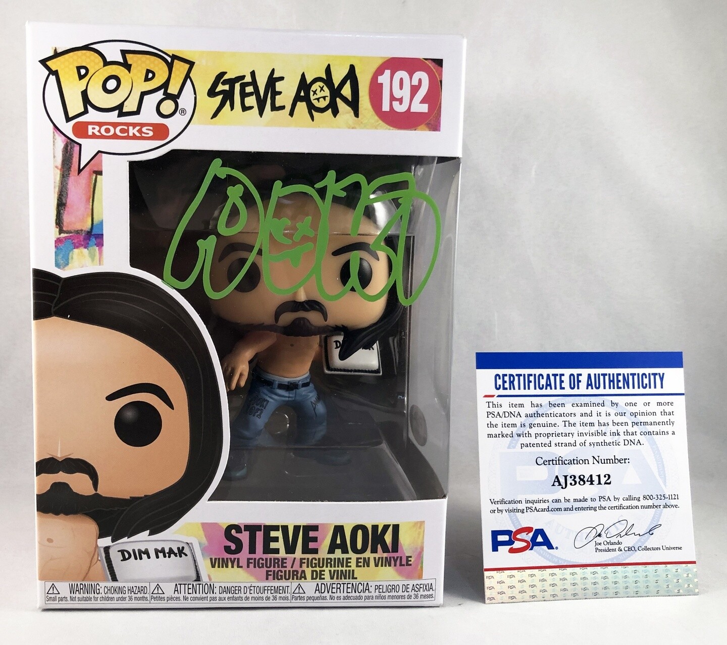 Steve Aoki Signed Funko Pop PSA/DNA 1 COA
