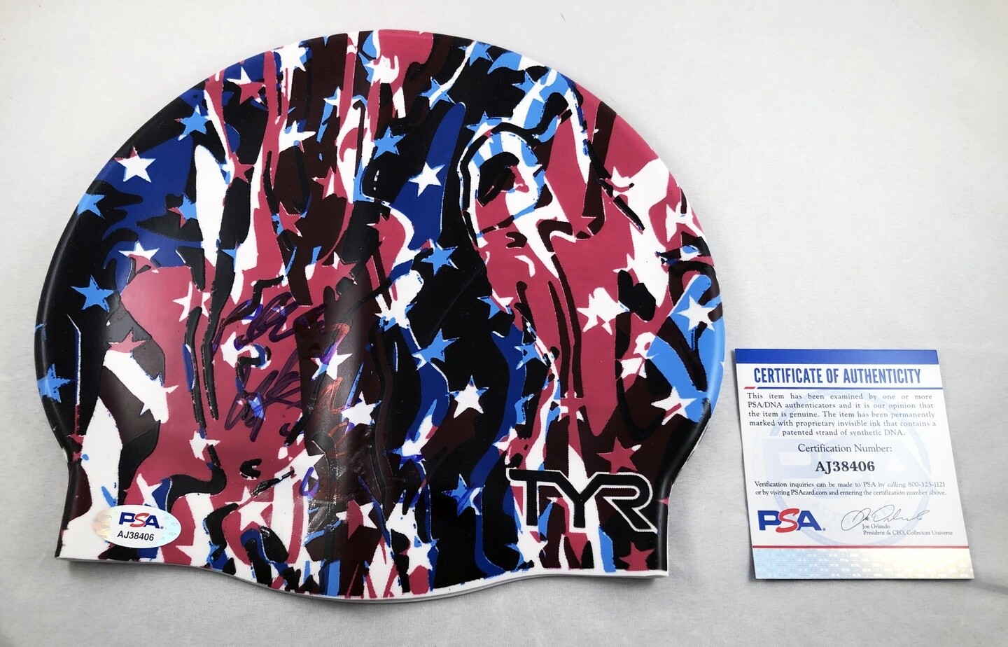 Breeja Larson Signed Swim Cap PSA/DNA Rio 2012 Gold Medal 1 COA