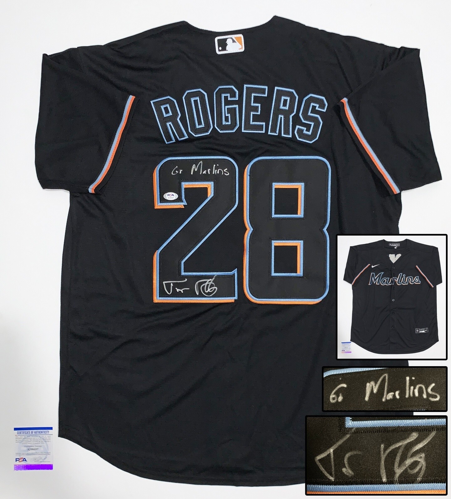 Miami Marlins Trevor Rogers Signed Jersey PSA/DNA 1 COA