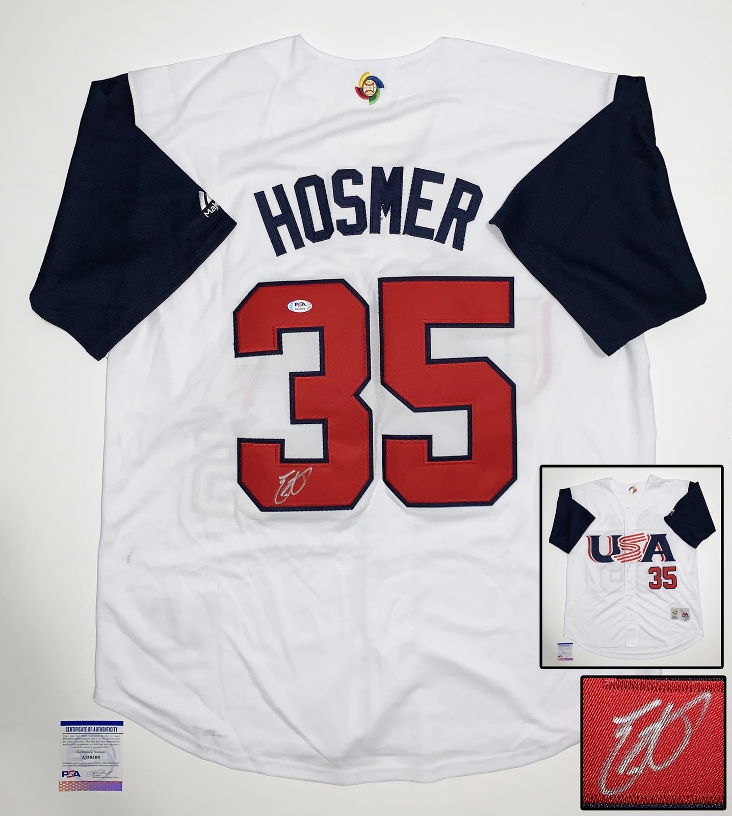 Eric Hosmer Signed Jersey 2017 WBC Champs PSA/DNA COA