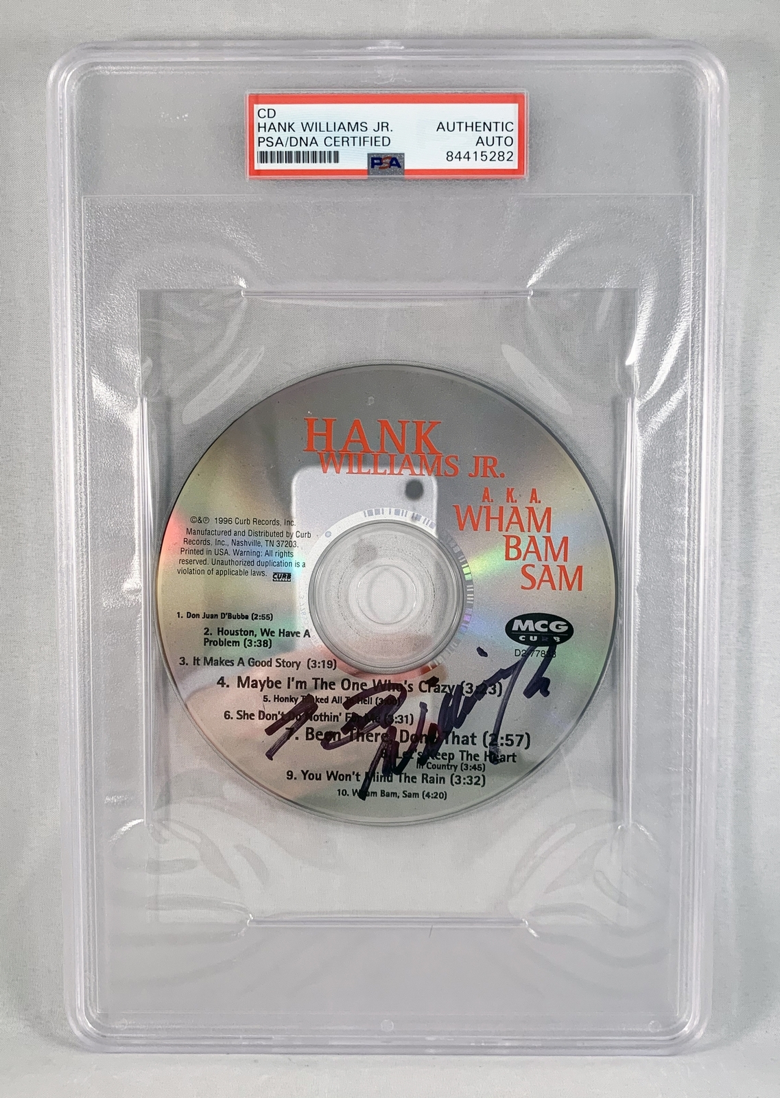Country Singer Hank Williams Jr Signed CD PSA/DNA 8 COA