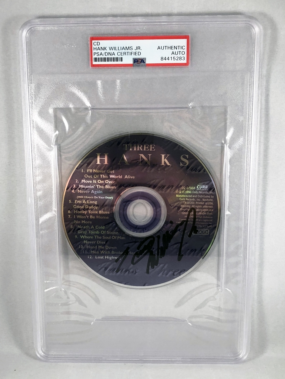 Country Singer Hank Williams Jr Signed CD PSA/DNA 3 COA