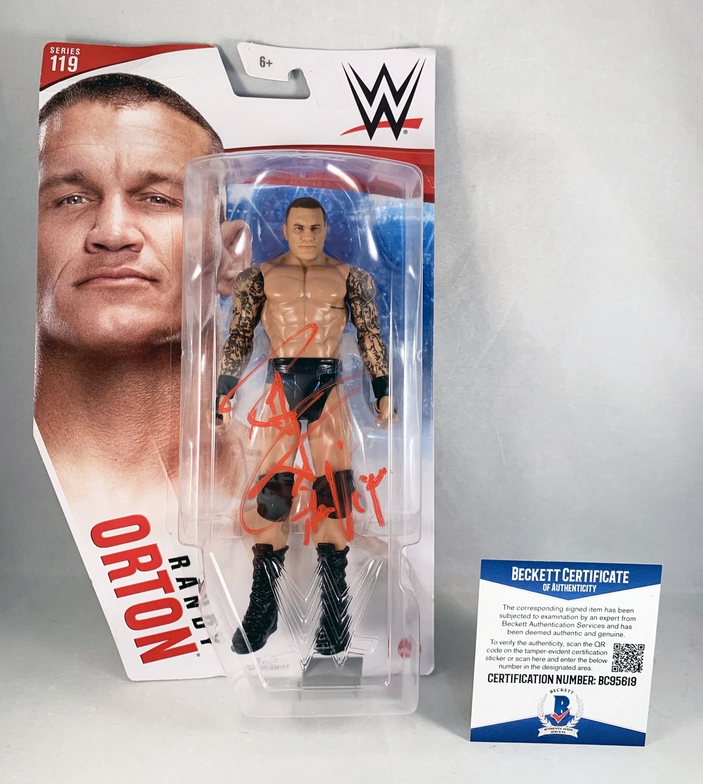 Randy Orton Signed Figurine WWE Champion Beckett BAS COA