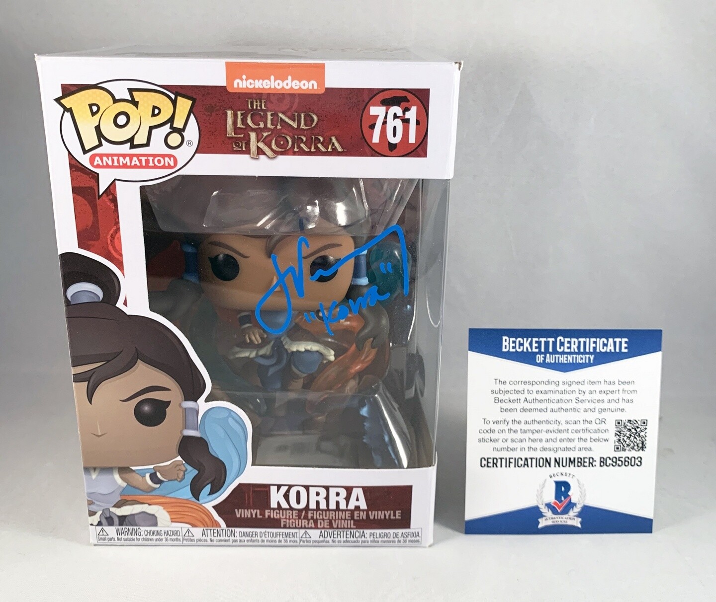 Janet Varney Signed Funko Pop Legend of Korra Avatar Beckett BAS 2 COA