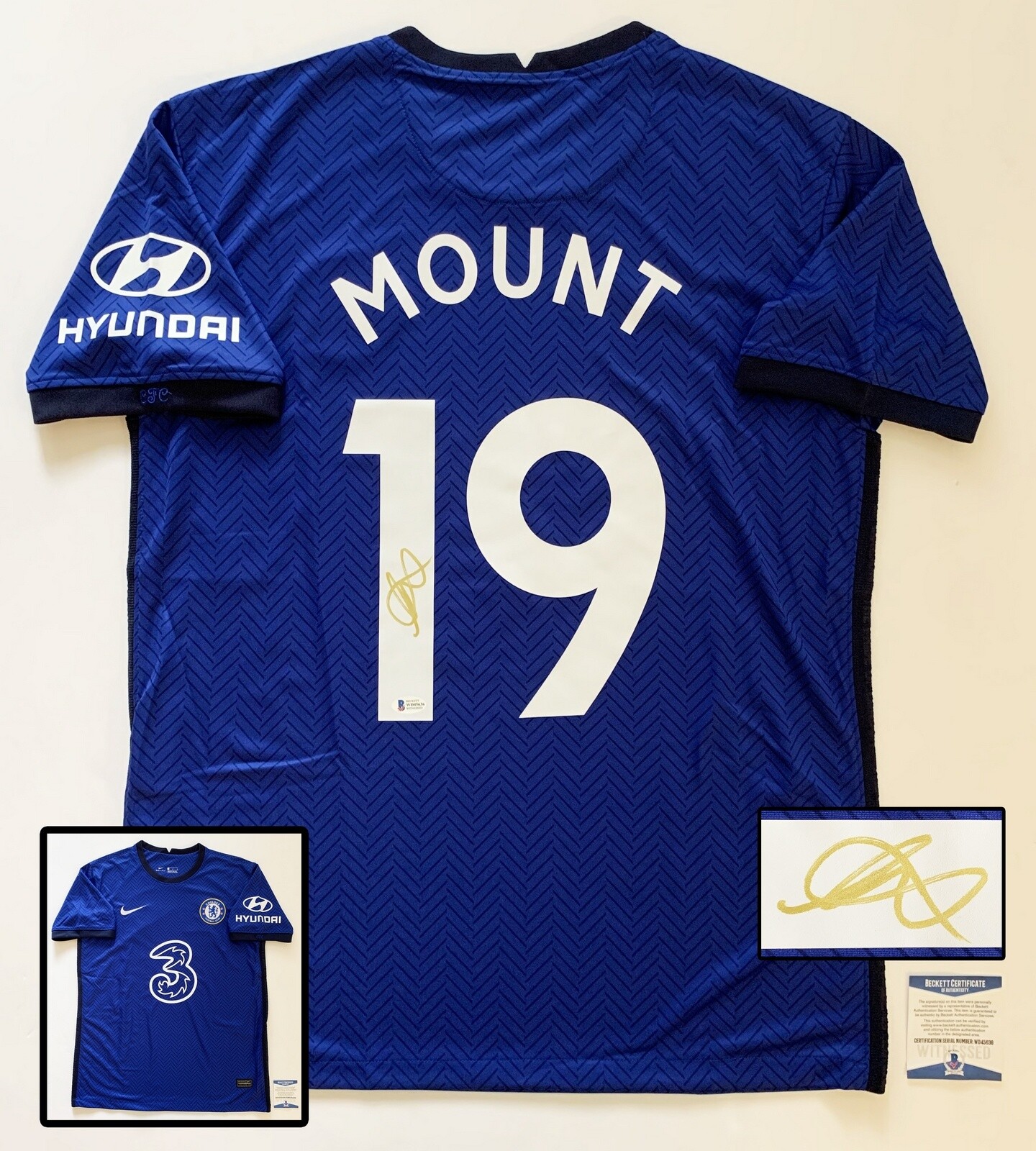 Mason Mount Signed Jersey Beckett BAS Chelsea FC 1 COA