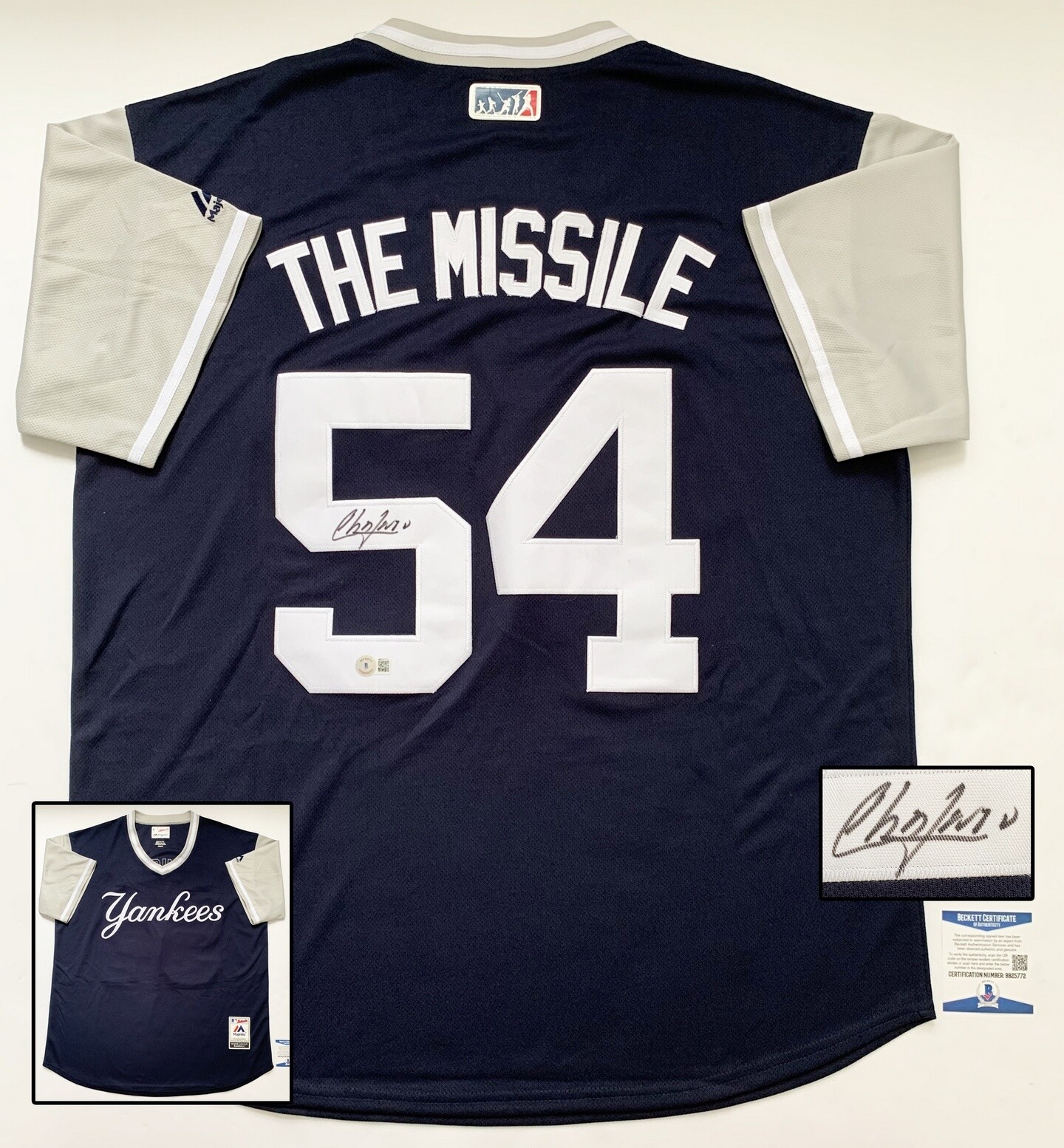 New York Yankees Aroldis Chapman Signed Jersey Beckett BAS COA