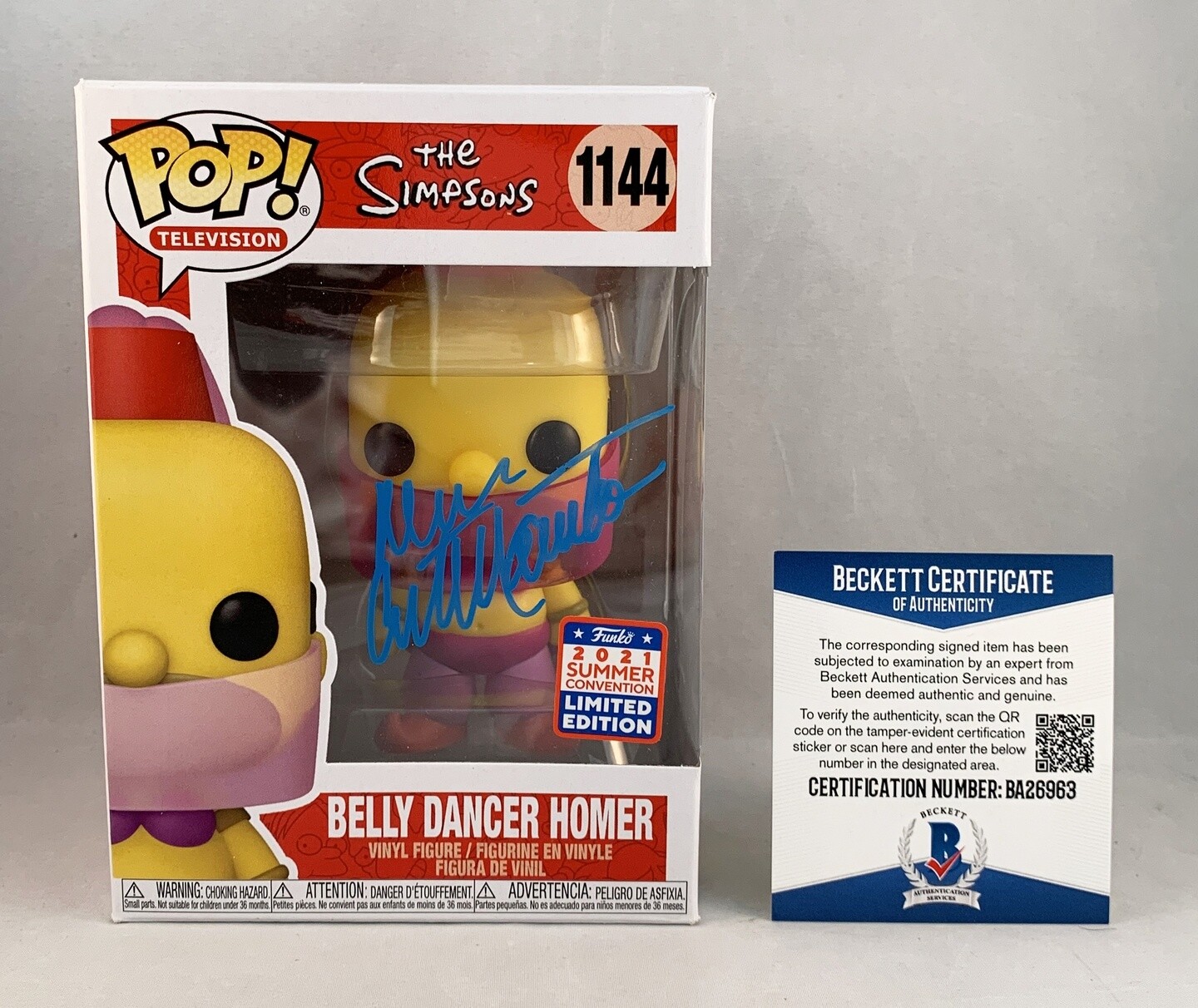 Dan Castellaneta Signed Funko Pop Beckett BAS Belly Dancer Homer Simpsons COA