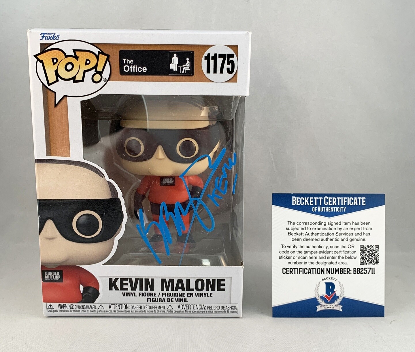 Brian Baumgartner Signed Funko Pop Beckett BAS Kevin Malone The Office 1 COA