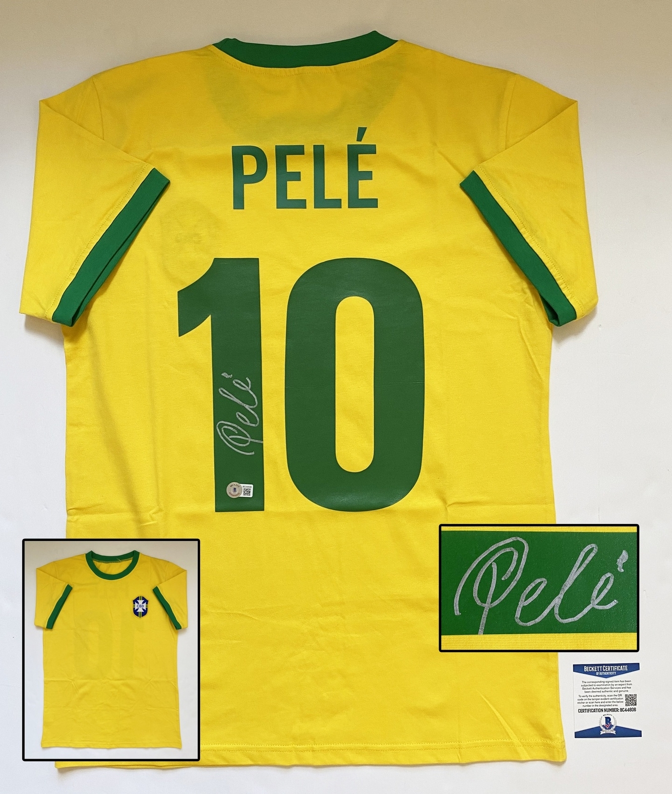 Pele Signed Jersey Brasil Beckett BAS 1 COA