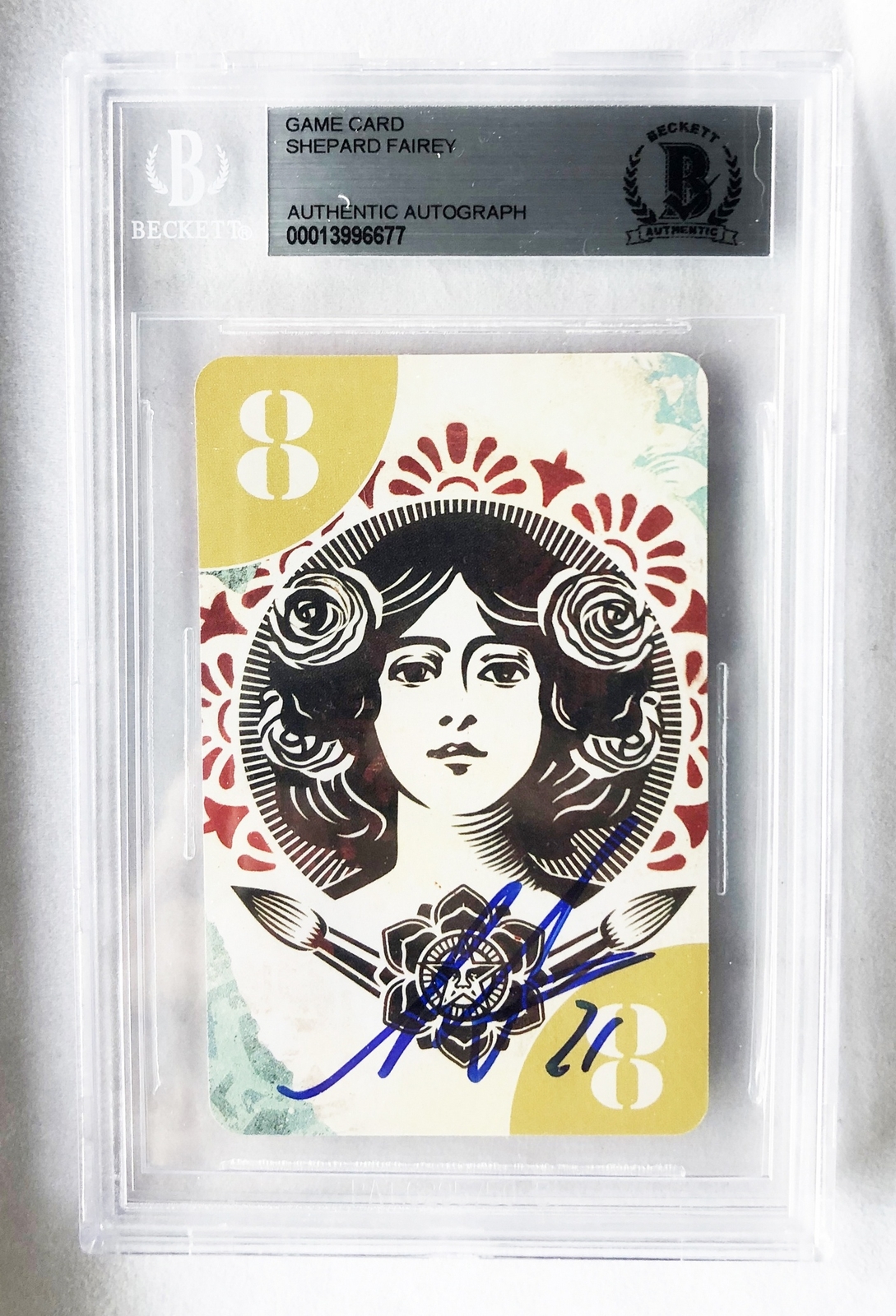Shepard Fairey Signed Card Uno Limited Edition Beckett BAS 7 COA