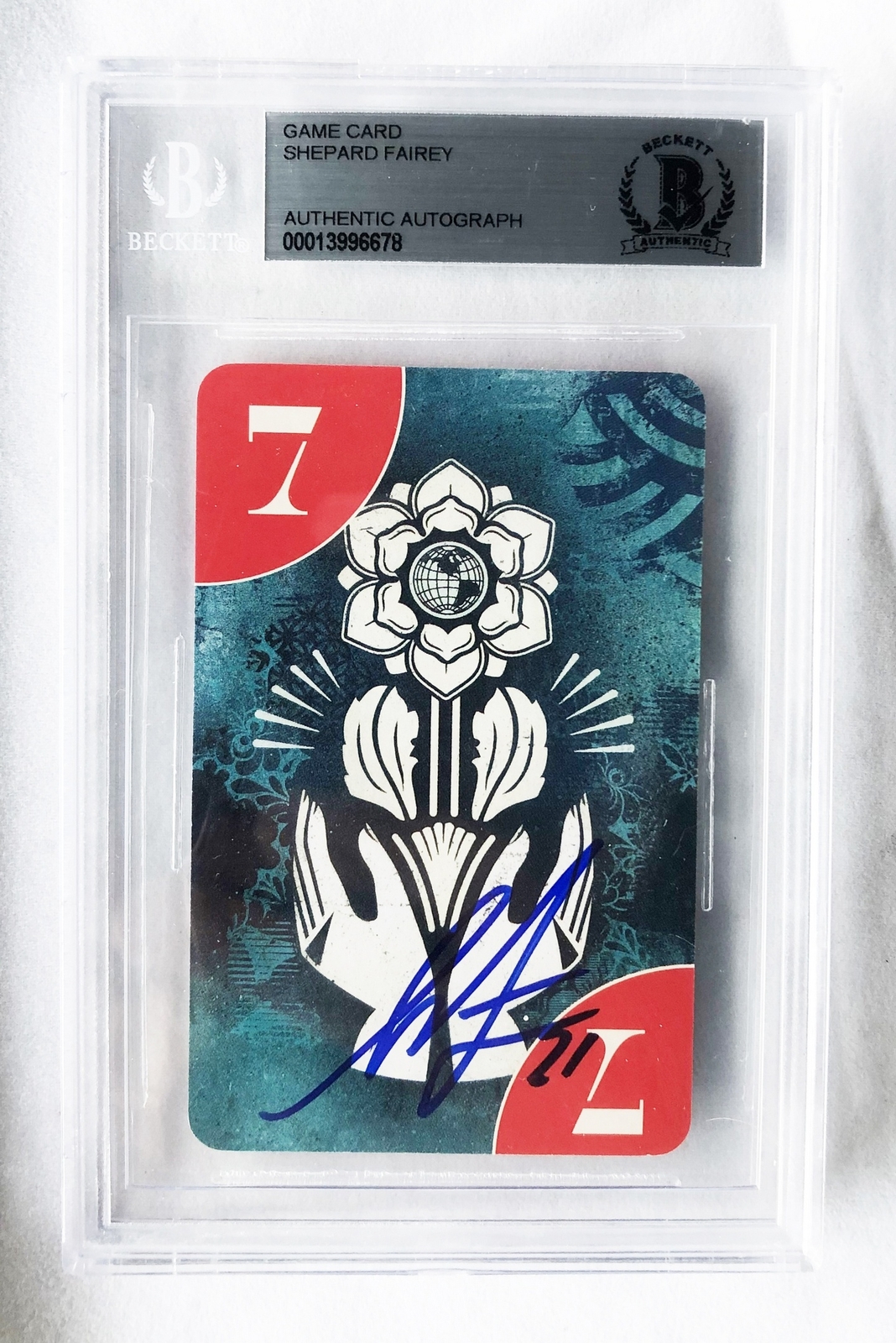 Shepard Fairey Signed Card Uno Limited Edition Beckett BAS 6 COA
