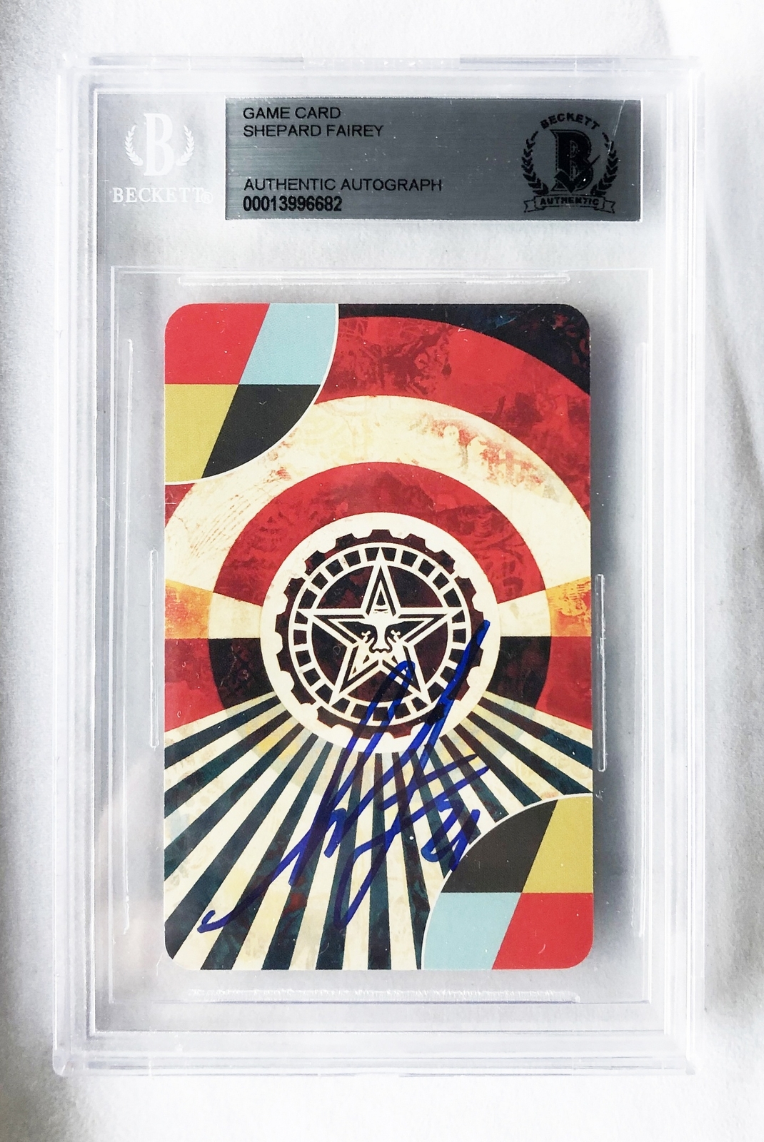 Shepard Fairey Signed Card Uno Limited Edition Beckett BAS 5 COA