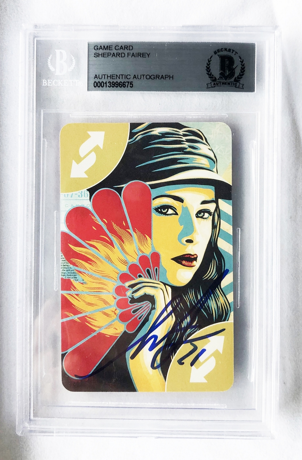 Shepard Fairey Signed Card Uno Limited Edition Beckett BAS 3 COA