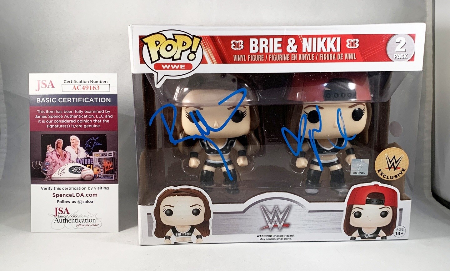 Bella Twins Brie Bella and Nikki Bella Signed Funko Pop WWE JSA COA