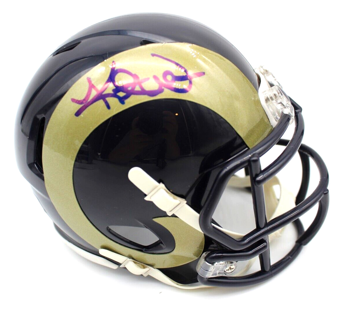 Kurt Warner Signed St. Louis Rams Mini Football Helmet w/Beckett COA BF87165