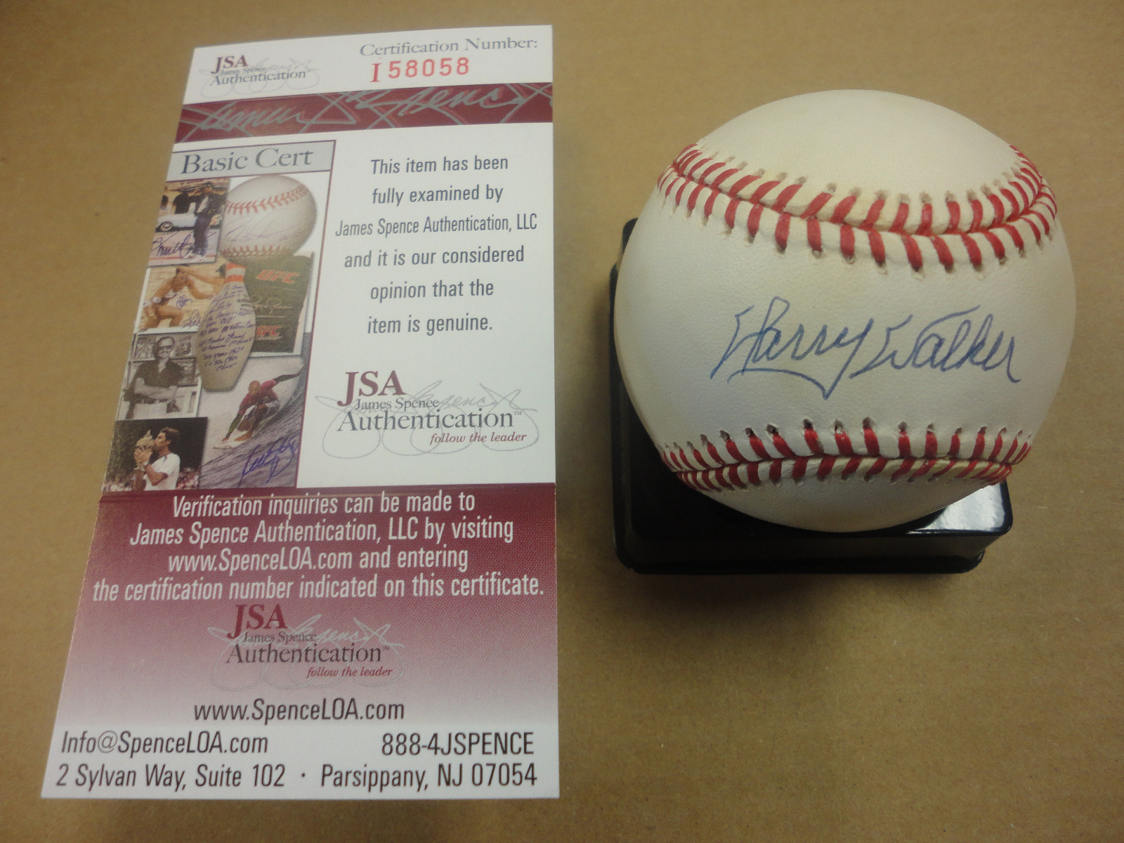 HARRY WALKER CARDINALS PIRATES SIGNED AUTOGRAPHED N.L. BASEBALL JSA COA #I58058