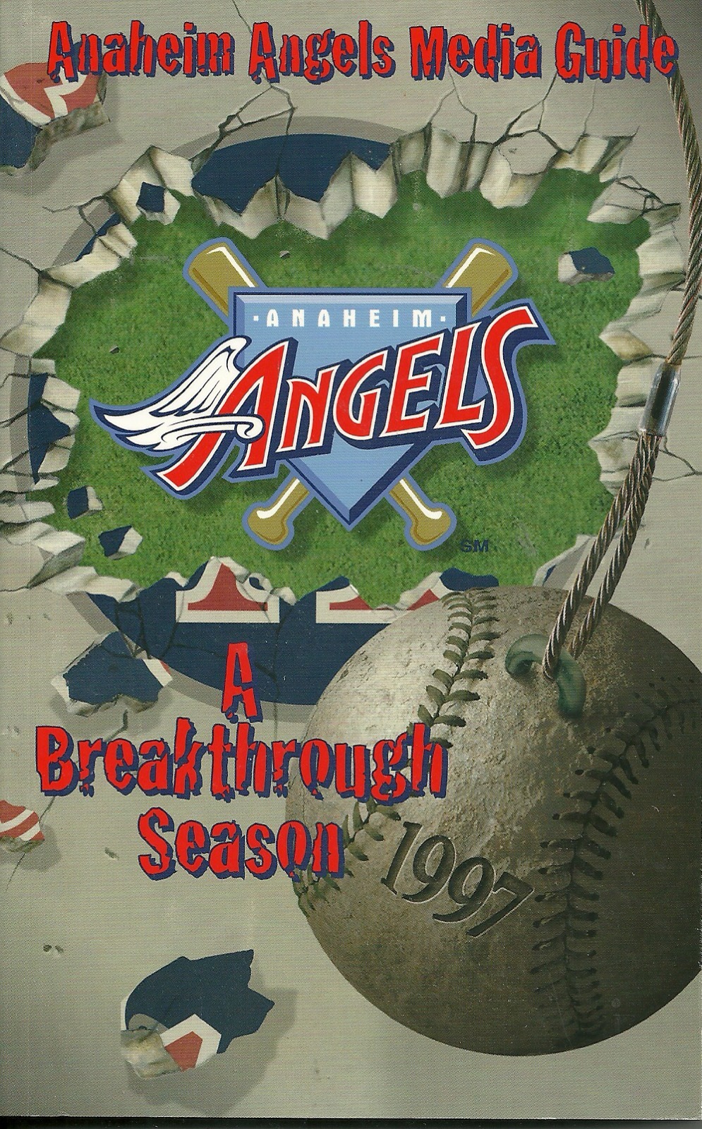 ANAHEIM ANGELS MLB BASEBALL 1997 MEDIA GUIDE VINTAGE GREAT COLOR AUTHENTIC