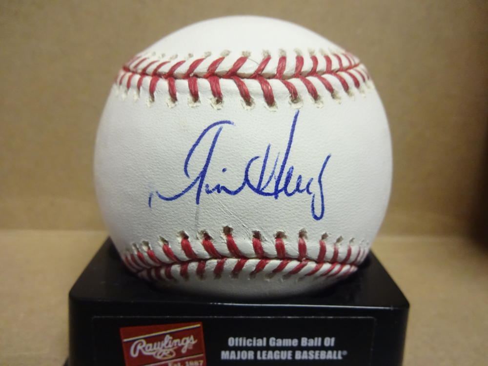 MIKE HARKEY CHICAGO CUBS/YANKEES/A'S/DODGERS SIGNED M.L. BASEBALL W/COA