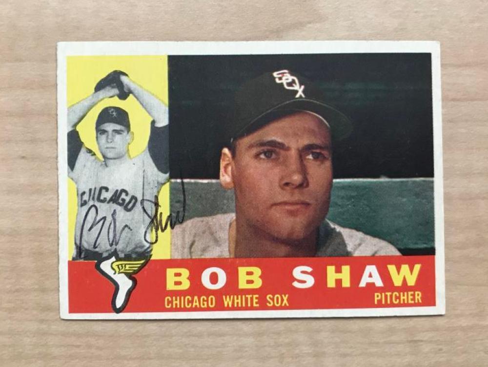 BOB SHAW CHICAGO WHITE SOX SIGNED DECEASED 1960 TOPPS CARD #380 W/COA