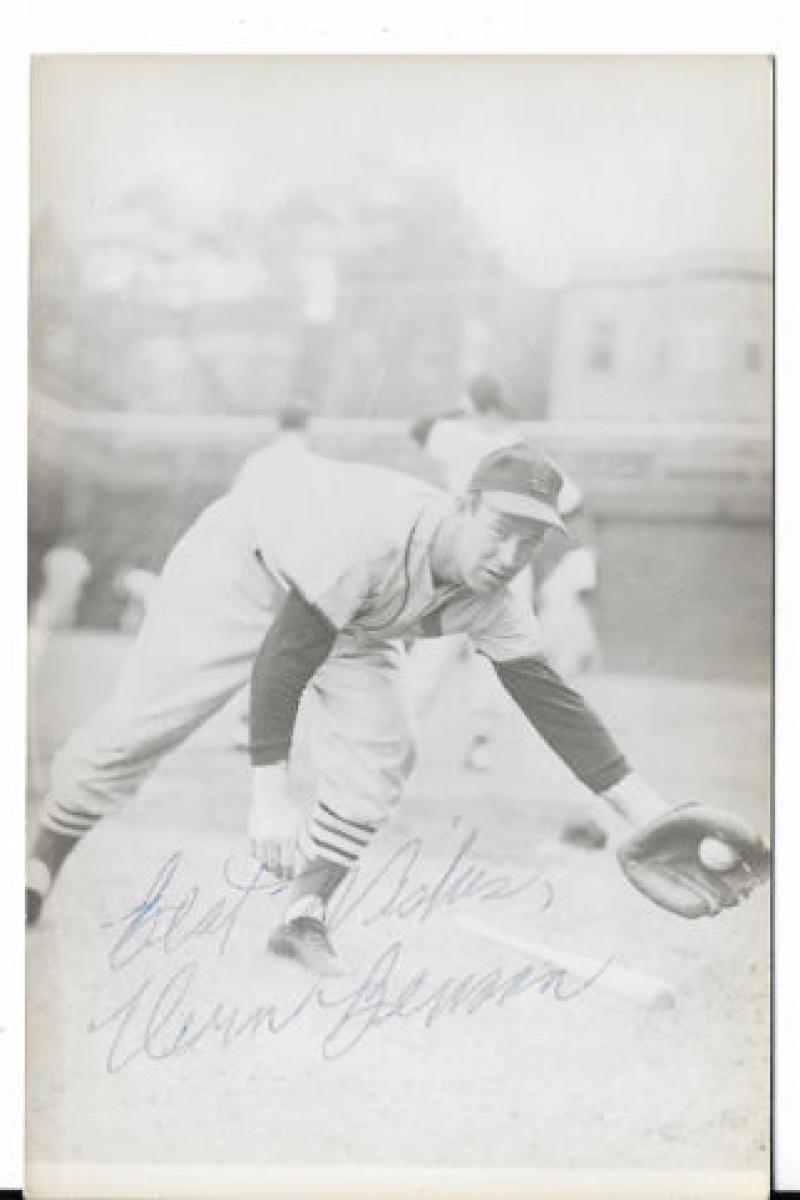 VERN BENSON ST. LOUIS CARDINALS DIED 2014 SIGNED AUTOGRAPHED POST CARD W/COA