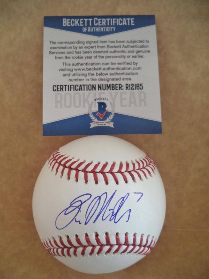 BRIAN MILLER MIAMI MARLINS SIGNED AUTO ROOKIE YEAR M.L. BASEBALL BECKETT R12165