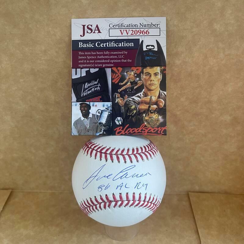 JOSE CANSECO OAKLAND A'S 86 AL ROY SIGNED AUTOGRAPHED M.L. BASEBALL JSA VV20966
