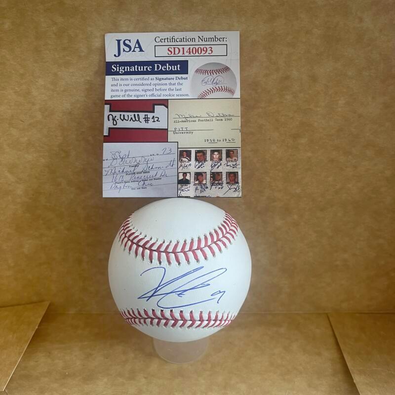 KEONI CAVACO MINNESOTA TWINS SIGN DEBUT SIGNED AUTO M.L. BASEBALL JSA SD140093