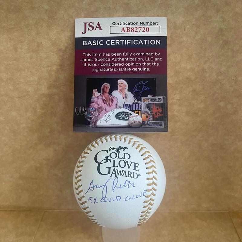 GARY PETTIS 5X GOLD GLOVE SIGNED AUTOGRAPHED GOLD GLOVE BASEBALL JSA AB82720
