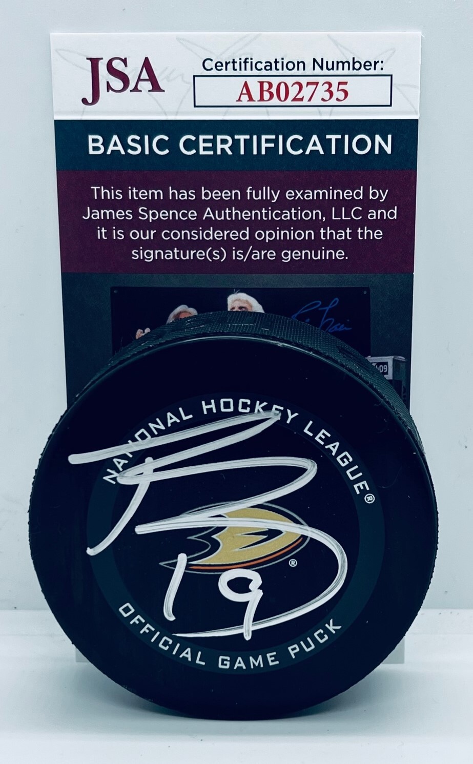 Troy Terry signed Anaheim Ducks Official Game Puck autographed JSA