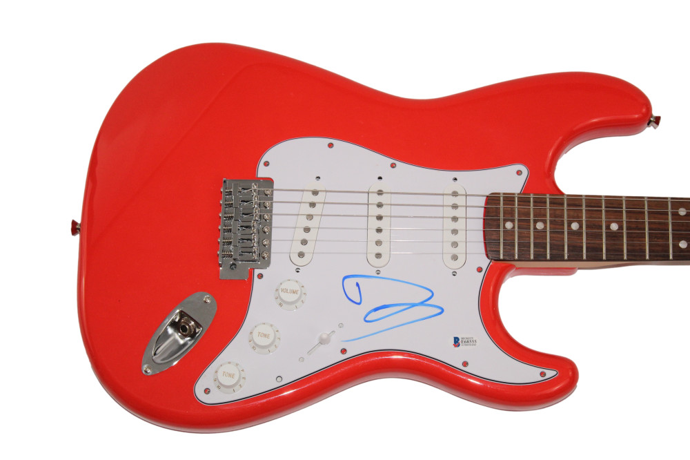 DAVE GROHL SIGNED AUTOGRAPH FULL RED FENDER ELECTRIC GUITAR FOO FIGHTERS BAS