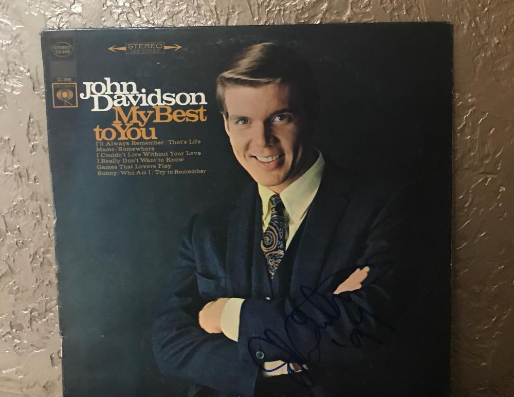 JOHN DAVIDSON MY BEST TO YOUR SIGNED 1997 VINYL RECORD ALBUM B W/COA