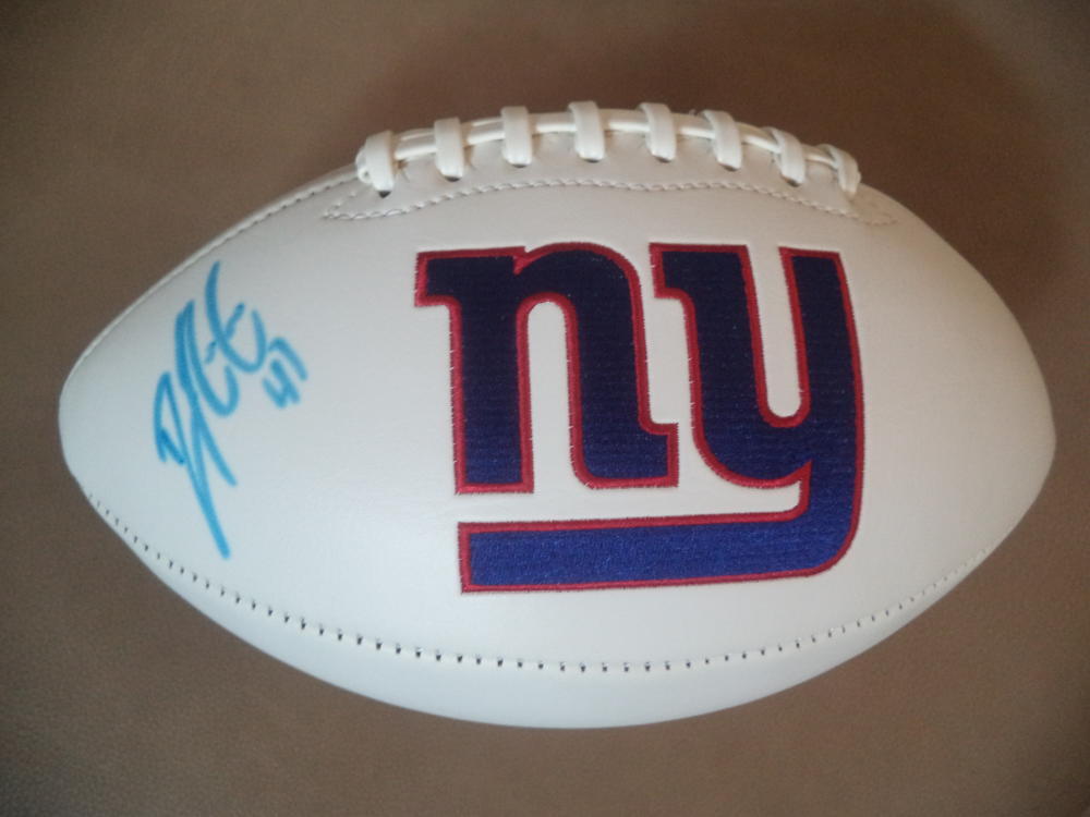 DOMINIQUE RODGERS-CROMARTIE #41 NY NEW YORK GIANTS SIGNED LOGO FOOTBALL W/COA