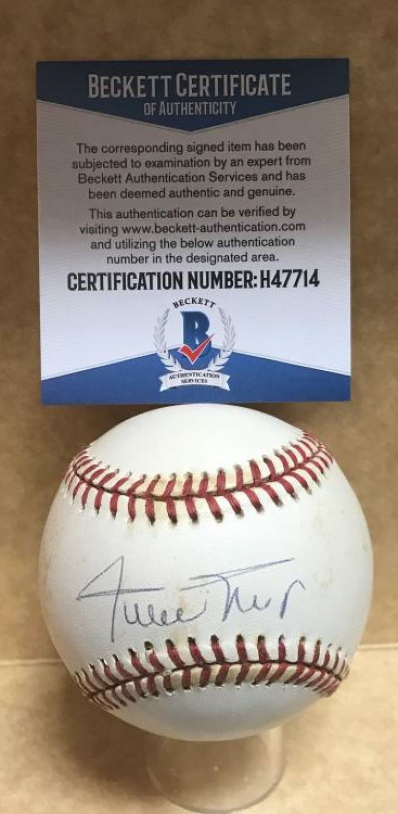 WILLIE MAYS SAN FRANCISCO GIANTS SIGNED AUTOGRAPHED N.L. BASEBALL BECKETT H47714 COLLECTIBLE MEMORABILIA