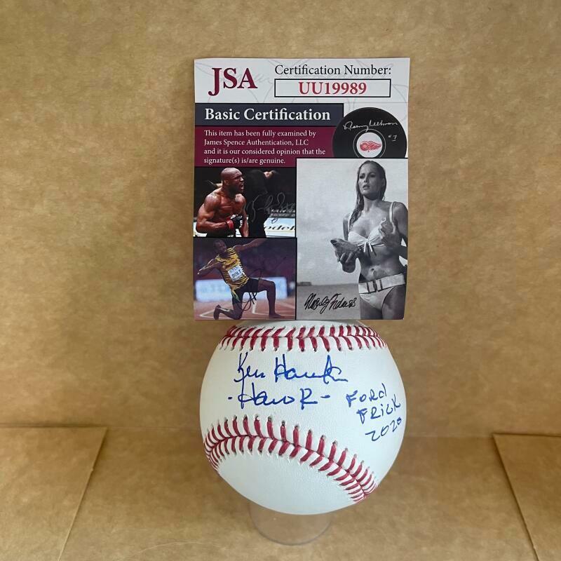 KEN HAWK HARRELSON HOF 2020 SIGNED AUTOGRAPHED M.L. BASEBALL JSA UU19989
