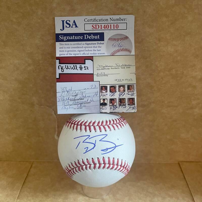 BRYCE BONNIN CINCINNATI REDS SIGNATURE DEBUT SIGNED M.L. BASEBALL JSA SD140110