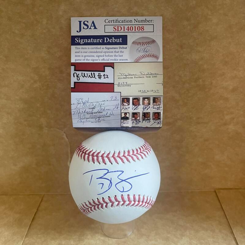 BRYCE BONNIN CINCINNATI REDS SIGNATURE DEBUT SIGNED M.L. BASEBALL JSA SD140108