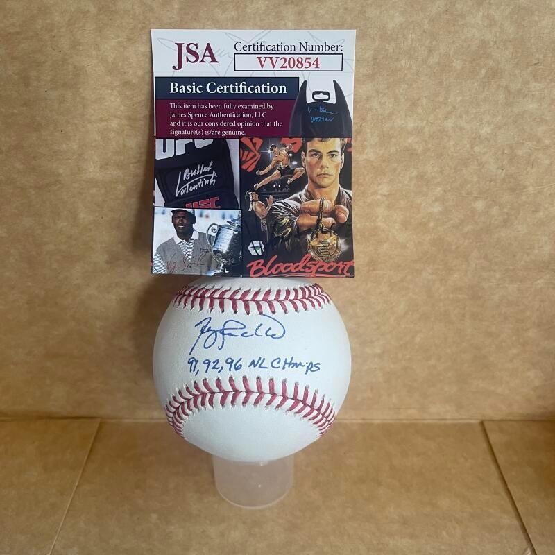 TERRY PENDLETON 91,92, 96 NL CHAMPS SIGNED AUTOGRAPHED M.L. BASEBALL JSA VV20854