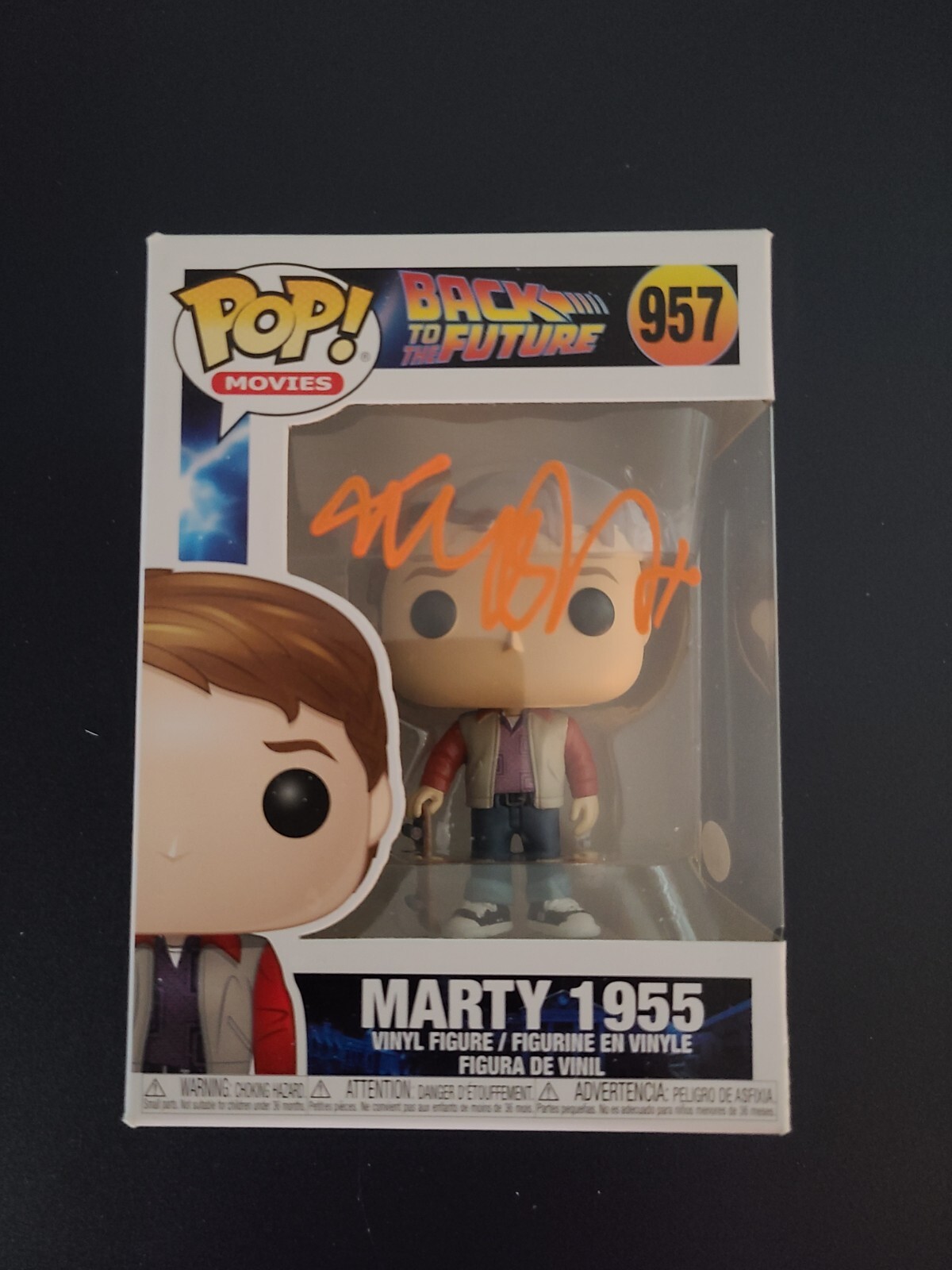 MICHAEL J. FOX SIGNED #957 BACK TO THE FUTURE FUNKO POP FIGURE JSA LOA PROTECTOR COLLECTIBLE MEMORABILIA