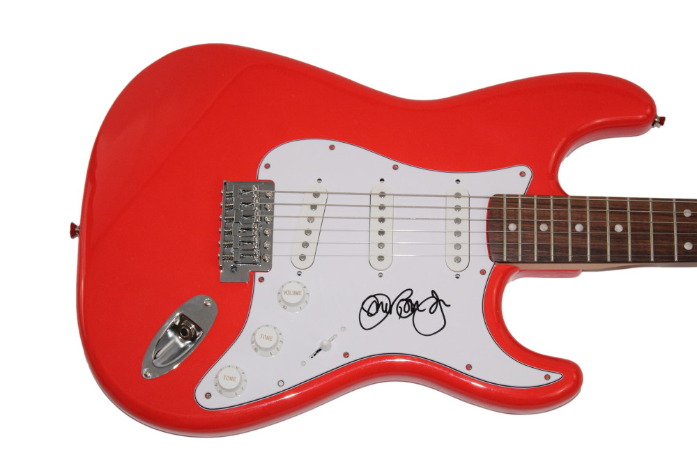 JON BON JOVI SIGNED AUTOGRAPH RED FENDER ELECTRIC GUITAR SLIPPERY WHEN WET JSA
