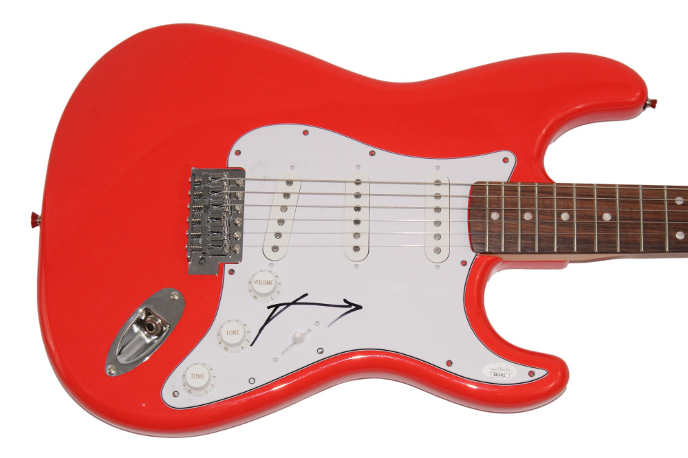 JARED LETO SIGNED AUTOGRAPH RED FENDER ELECTRIC GUITAR SUICIDE SQUAD JOKER JSA