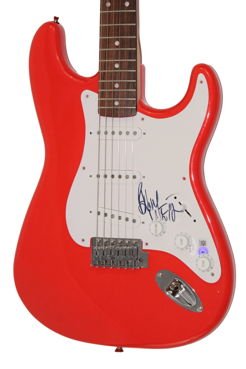 BOB WEIR SIGNED AUTOGRAPH RED FENDER ELECTRIC GUITAR - GRATEFUL DEAD JSA BAS COA