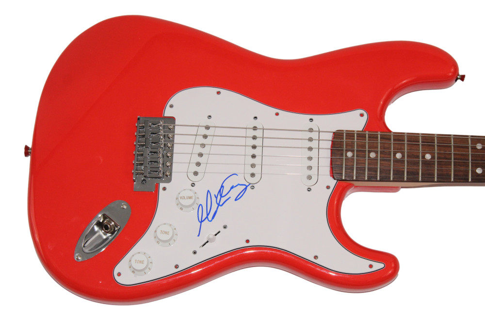 MARIAH CAREY SIGNED AUTOGRAPH RED FENDER ELECTRIC GUITAR MUSIC BOX BABE JSA COA