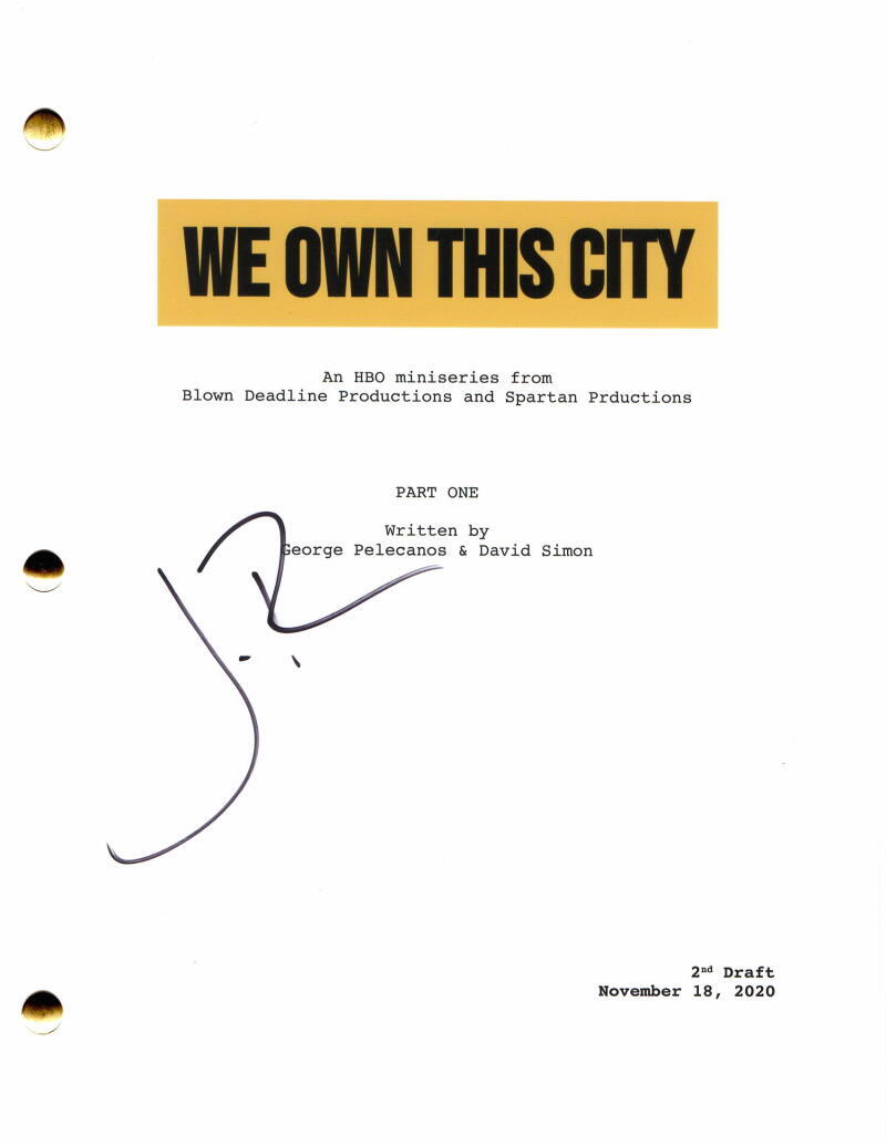 JON BERNTHAL SIGNED AUTOGRAPH WE OWN THIS CITY FULL PILOT SCRIPT - RARE!