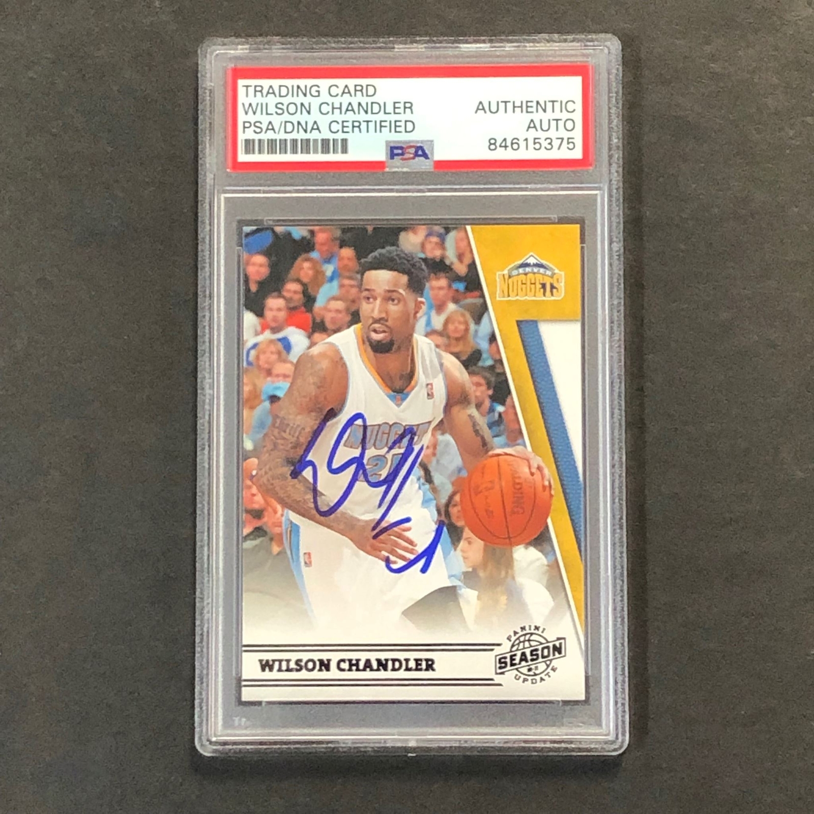 2010-11 Panini Season Update #132 Wilson Chandler Signed AUTO PSA Slabbed Nugget