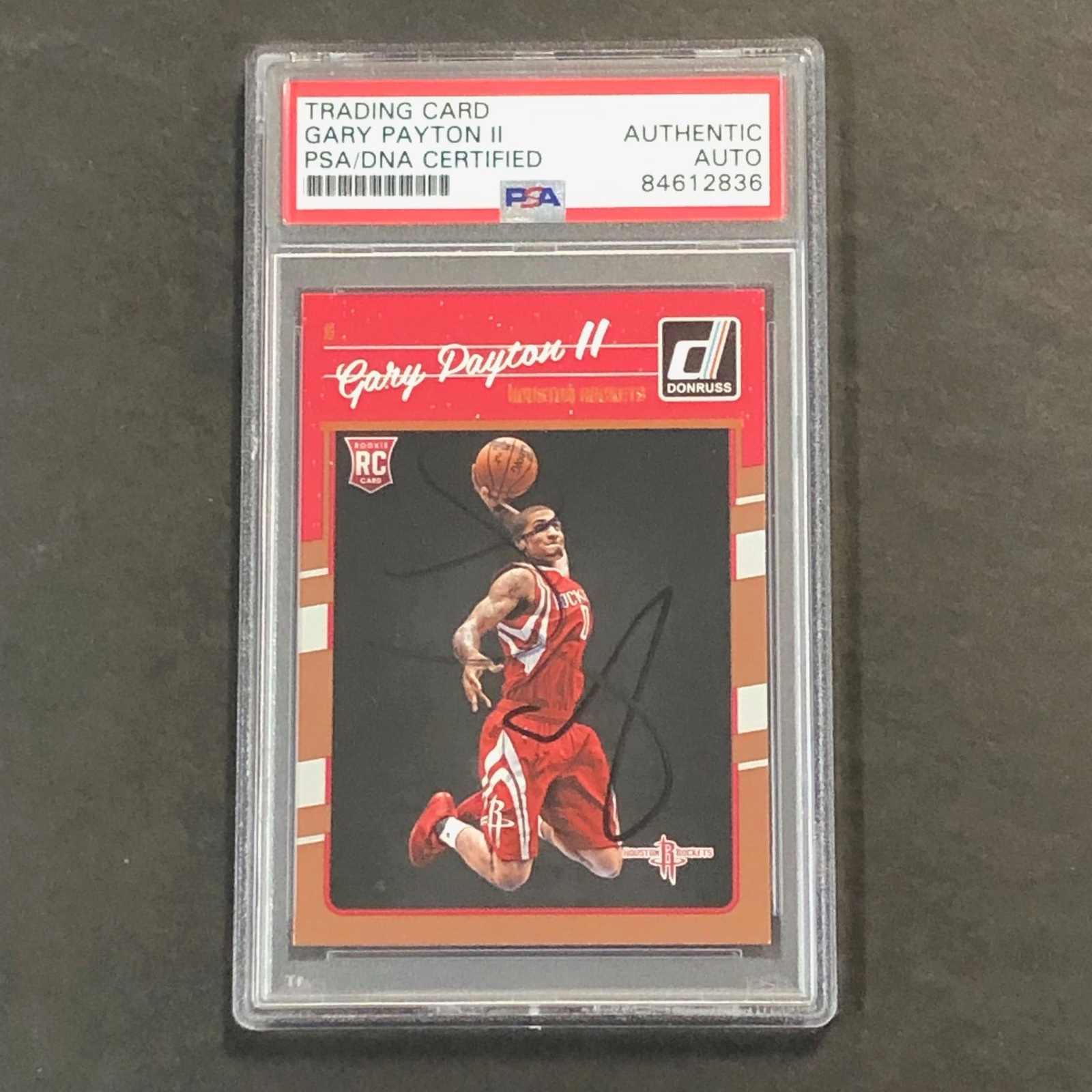 2016 PANINI DONRUSS #198 GARY PAYTON II SIGNED CARD AUTO PSA SLABBED RC ROCKETS COLLECTIBLE MEMORABILIA